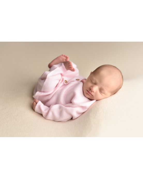 Chaqueta newborn con botones rosa
