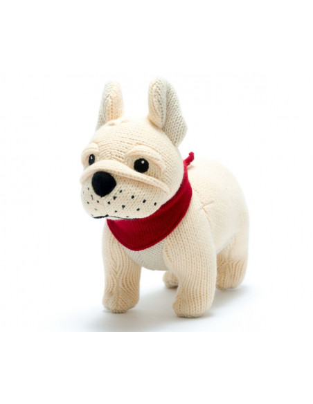 Knitted Frenchbull Dog Rattle