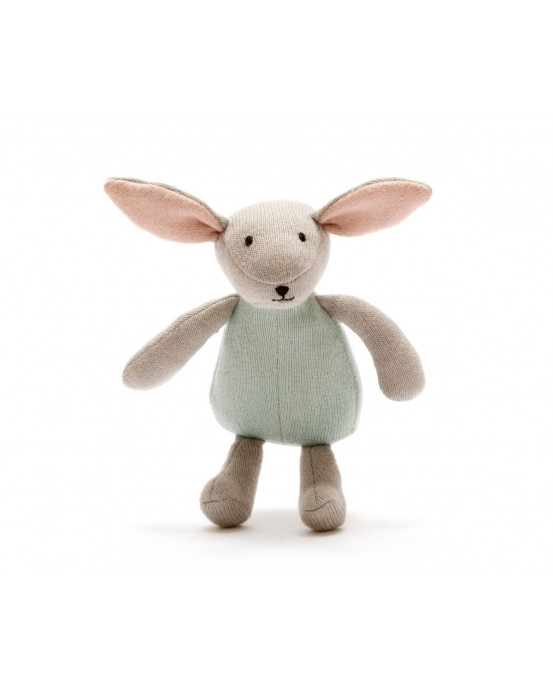 Organic cotton knitted bunny soft toy