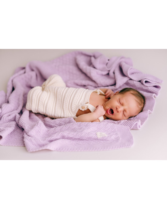 Diamonds purple baby blanket